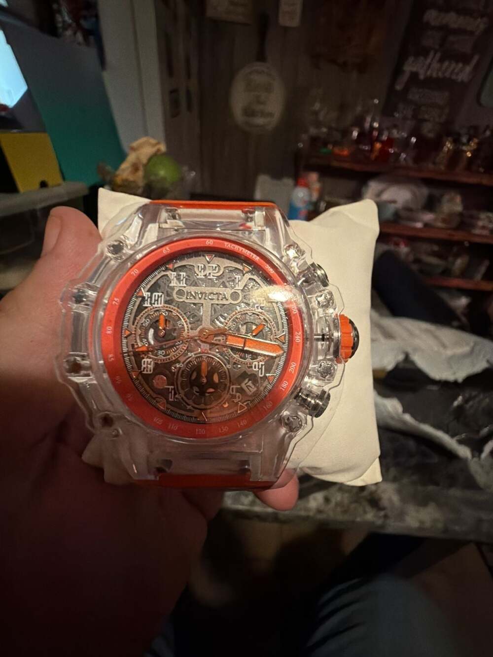 Invicta Specialty Chronograph Orange Silicone Watch brand new